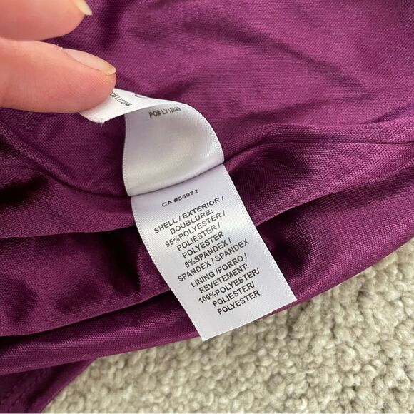 NWT Laundry by Design Ruched Stretchy Sheath Dress Sequins Ambrosia Plum 12 - Picture 10 of 14